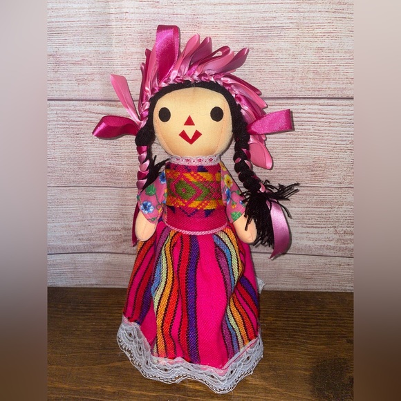 Mexican Handmade Maria Rag Doll with Elegant Dress muñeca traditional Mexico kid - Picture 2 of 8